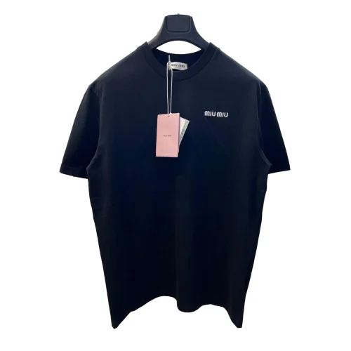 Футболка Miu Miu Frontside Contrast Color Logotype Miu Miu "Black"