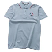 Поло Moncler Edge Decorated By Red Stripe "Blue"