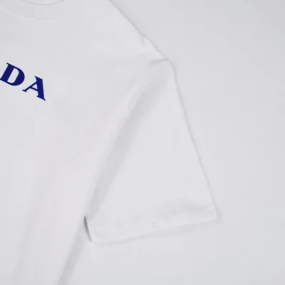 Футболка Prada Blue Brand Logo Text "White" фото № 5