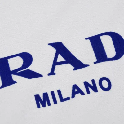 Футболка Prada Blue Brand Logo Text "White" фото № 4