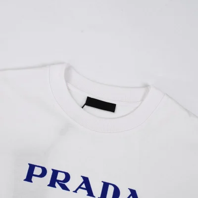 Футболка Prada Blue Brand Logo Text "White" фото № 2