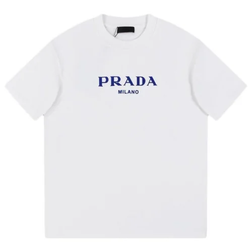 Футболка Prada Blue Brand Logo Text "White"