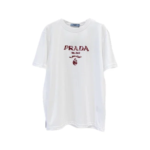 Футболка Prada Text Print "White, Red"