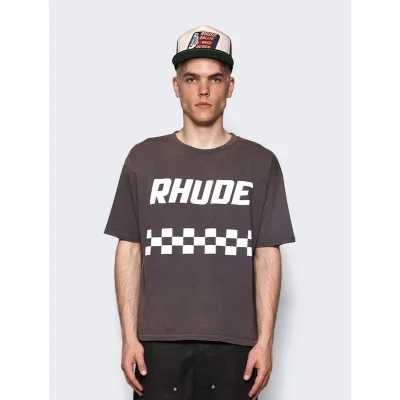 Футболка Rhude Race Flag "Gray" фото № 9