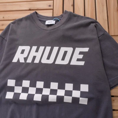 Футболка Rhude Race Flag "Gray" фото № 5