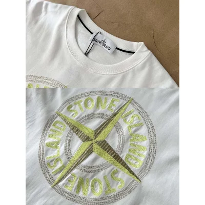 Футболка Stone Island Brand Logo - Thread Embroidery "White" фото № 3