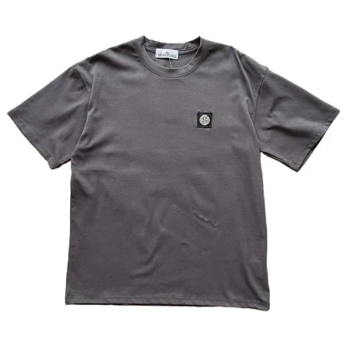 Футболка Stone Island With Black Logo "Gray"
