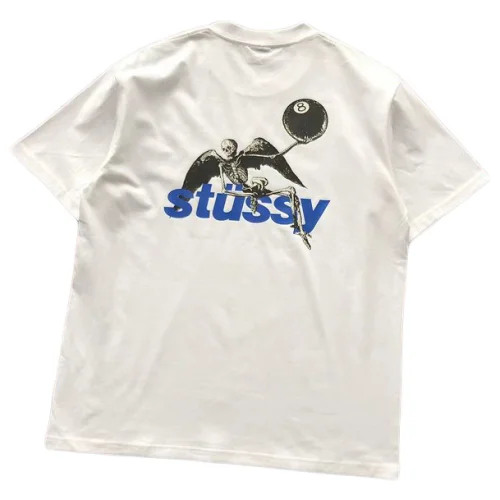 Футболка Stussy Skeleton With Wings "White"