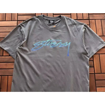 Футболка Stussy Lace Logo "Gray" фото № 2