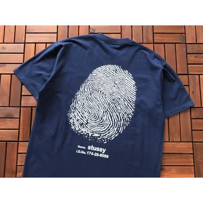 Футболка Stussy Big Fingerprint "Blue" фото № 2