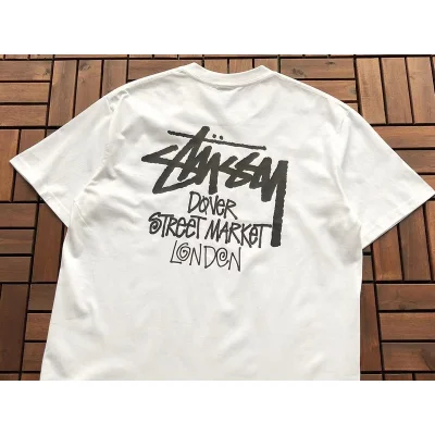 Футболка Stussy Plain Inscription Dover Street Market London "White" фото № 2