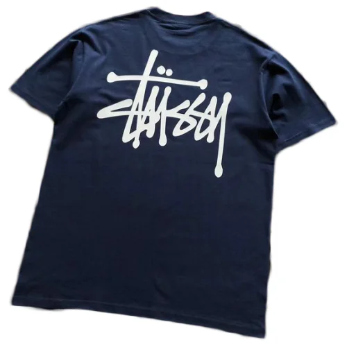 Футболка Stussy Big Logo Inscription With Dots "Blue"