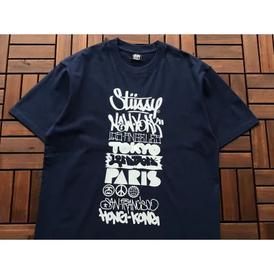 Футболка Stussy Front Lettering In Rectangle "Blue" фото № 2 Футболка Stussy Front Lettering In Rectangle "Blue" фото № 2