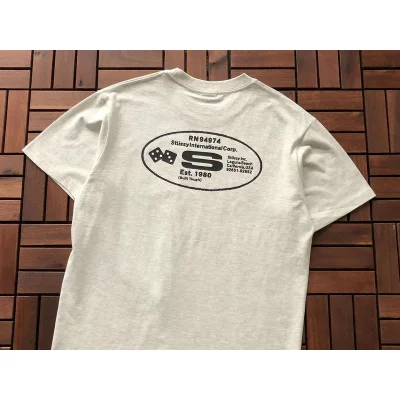 Футболка Stussy Lettering And Playing Cubes In Oval "Beige" фото № 4