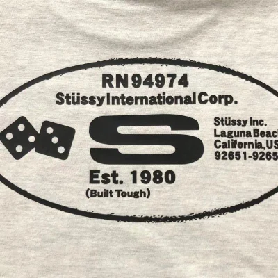 Футболка Stussy Lettering And Playing Cubes In Oval "Beige" фото № 3