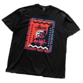 Футболка Stussy Rectangle With Multicolor Lettering And Symbols "Black"