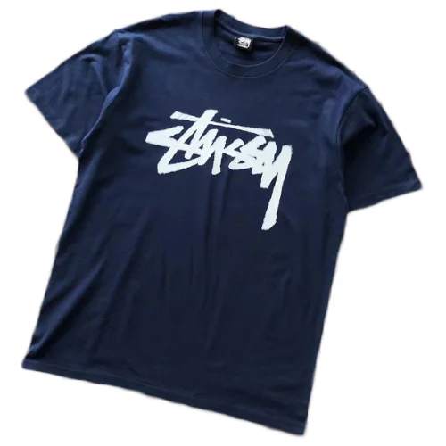 Футболка Stussy Wide Logo Lettering Front "Blue"