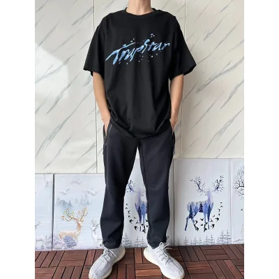 Футболка Trapstar Water Logo Inscription With Drops "Black" фото № 8