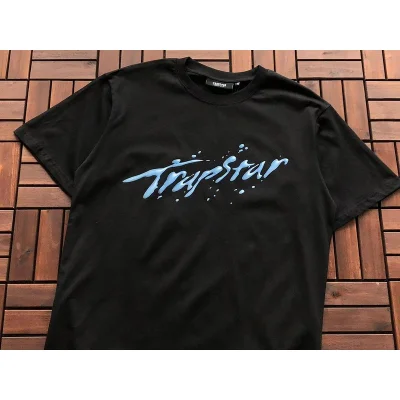 Футболка Trapstar Water Logo Inscription With Drops "Black" фото № 4