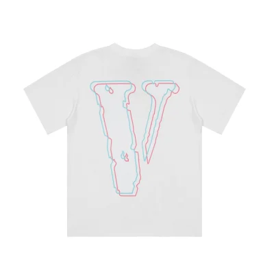 Футболка Vlone V-Friends Red-Blue-Blur "White" фото № 2