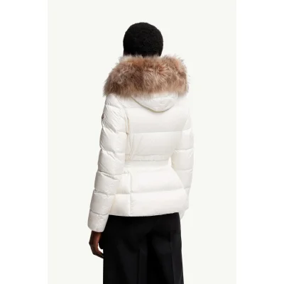 Пуховик Moncler Boed Hooded Shearling-Trimmed "White" фото № 4