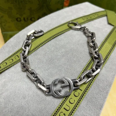 Браслет Gucci Chain WIth Logo Details - One Logo Pieces "Silver" фото № 2