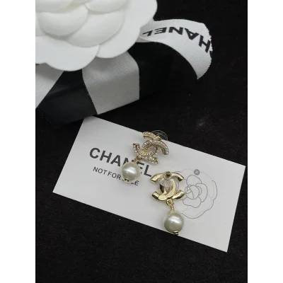 Серьги Chanel Logo Symbol With Pearl "Gold" фото № 2
