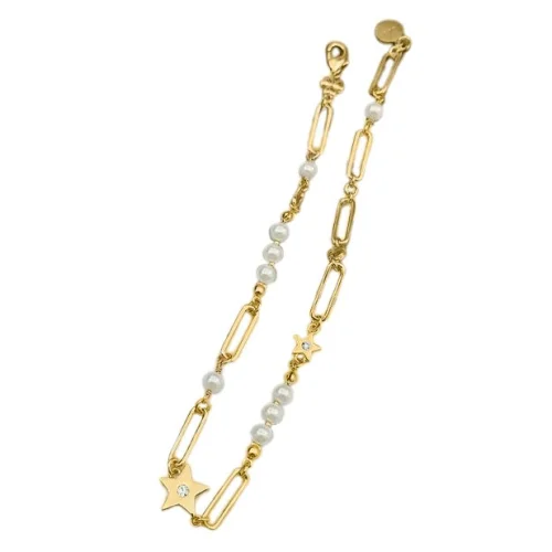 Ожерелье Dior Decoration With Symbols - Stars And Pearls "Gold"