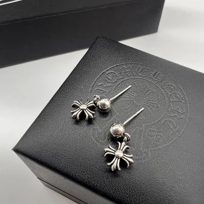 Серьги Chrome Hearts Branded With Beads "Silver" фото № 2