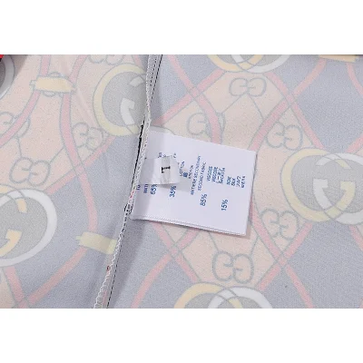 Рубашка Gucci Short Sleeve Curved Lines "Beige/Red" фото № 5 Рубашка Gucci Short Sleeve Curved Lines "Beige/Red" фото № 5