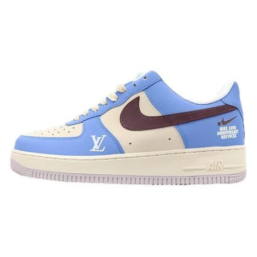 Louis Vuitton x Nike Air Force 1 Low "Blue/Beige/Dark Brown"