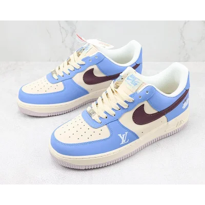 Louis Vuitton x Nike Air Force 1 Low "Blue/Beige/Dark Brown" фото № 5