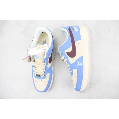 Louis Vuitton x Nike Air Force 1 Low "Blue/Beige/Dark Brown" фото № 6