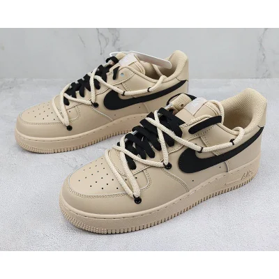 Nike Air Force 1 Low "Black Double Lacing/Beige" фото № 5