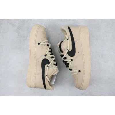 Nike Air Force 1 Low "Black Double Lacing/Beige" фото № 6
