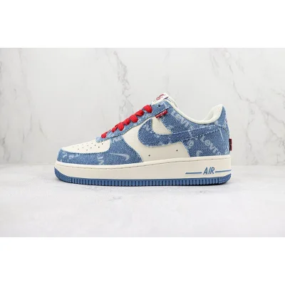 Levi's x Nike Air Force 1 Low "Blue Denim/Cream White/Red" фото № 2