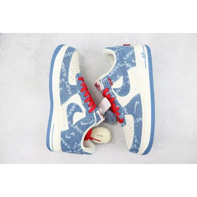 Levi's x Nike Air Force 1 Low "Blue Denim/Cream White/Red" фото № 6