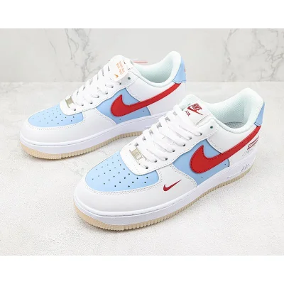 Supreme x Nike Air Force 1 Low "White/Burgundy/Sky Blue" фото № 5
