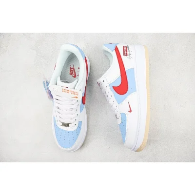 Supreme x Nike Air Force 1 Low "White/Burgundy/Sky Blue" фото № 7