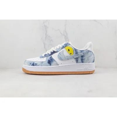 Nike Air Force 1 Low "Denim Blue/White/Yellow Smile" фото № 2