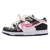 Nike Dunk Low Multi Swoosh "Black/White/Pink"