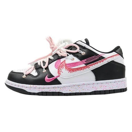 Nike Dunk Low Multi Swoosh "Black/White/Pink"
