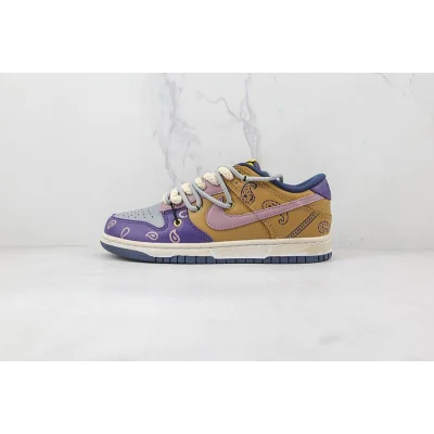 Nike Dunk Low Retro "Brown/Grey/Purple-Yellow" фото № 2