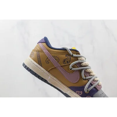 Nike Dunk Low Retro "Brown/Grey/Purple-Yellow" фото № 4