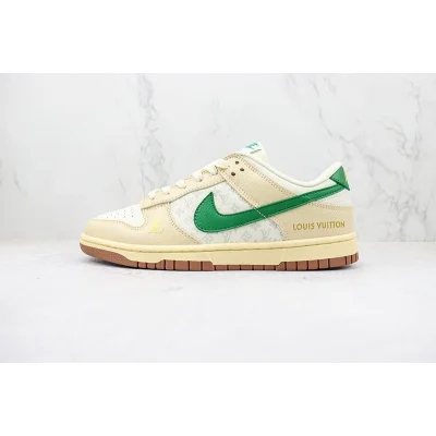 Louis Vuitton x Nike Dunk Low "Beige/Cream/Green" фото № 2