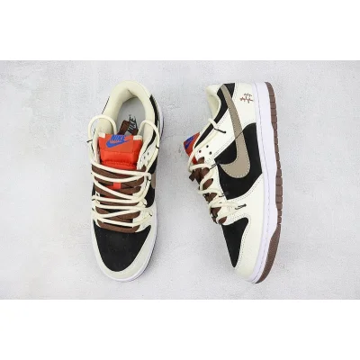 Nike Dunk Low Custom "Black/Dark Brown/Off White"" фото № 6