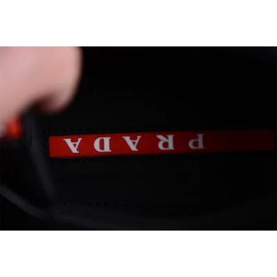 Prada Macro Re-nylon And Brushed Leather Sneakers "Black" фото № 9