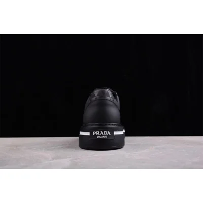 Prada Macro Re-nylon And Brushed Leather Sneakers "Black" фото № 5