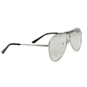 Солнцезащитные очки Balenciaga Aviator Shaped With Logo Inscription On Bridge Of Nose "Silver"