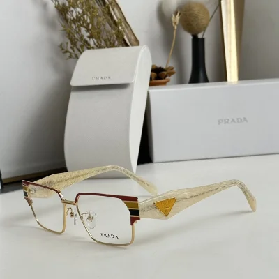 Оправа для очков Prada Rectangle Shaped With Top Colorful Stripes "White" фото № 2